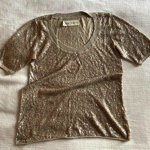 SEQUIN SHORT SLEEVE TOP